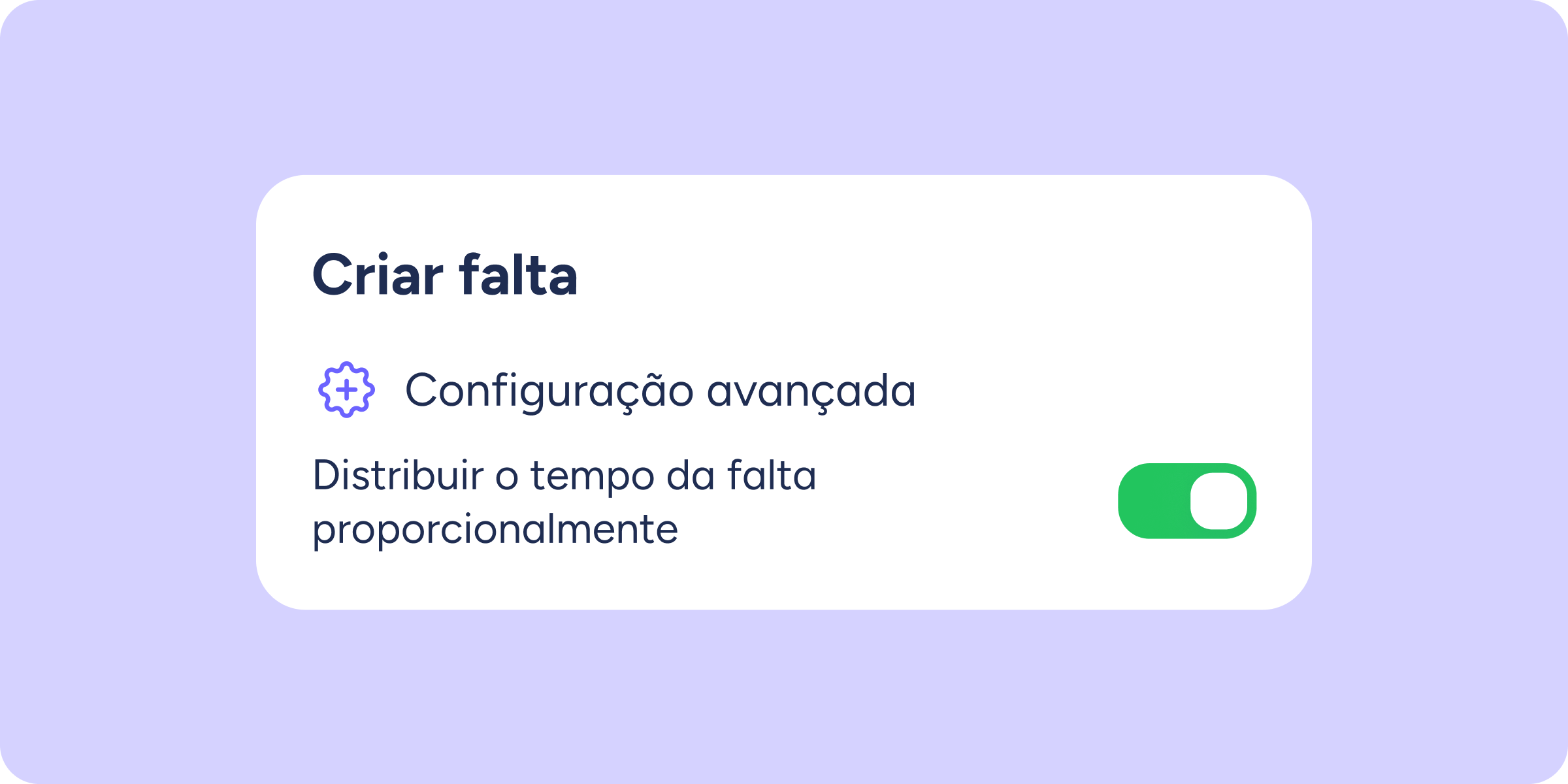 rateio do tempo de falta