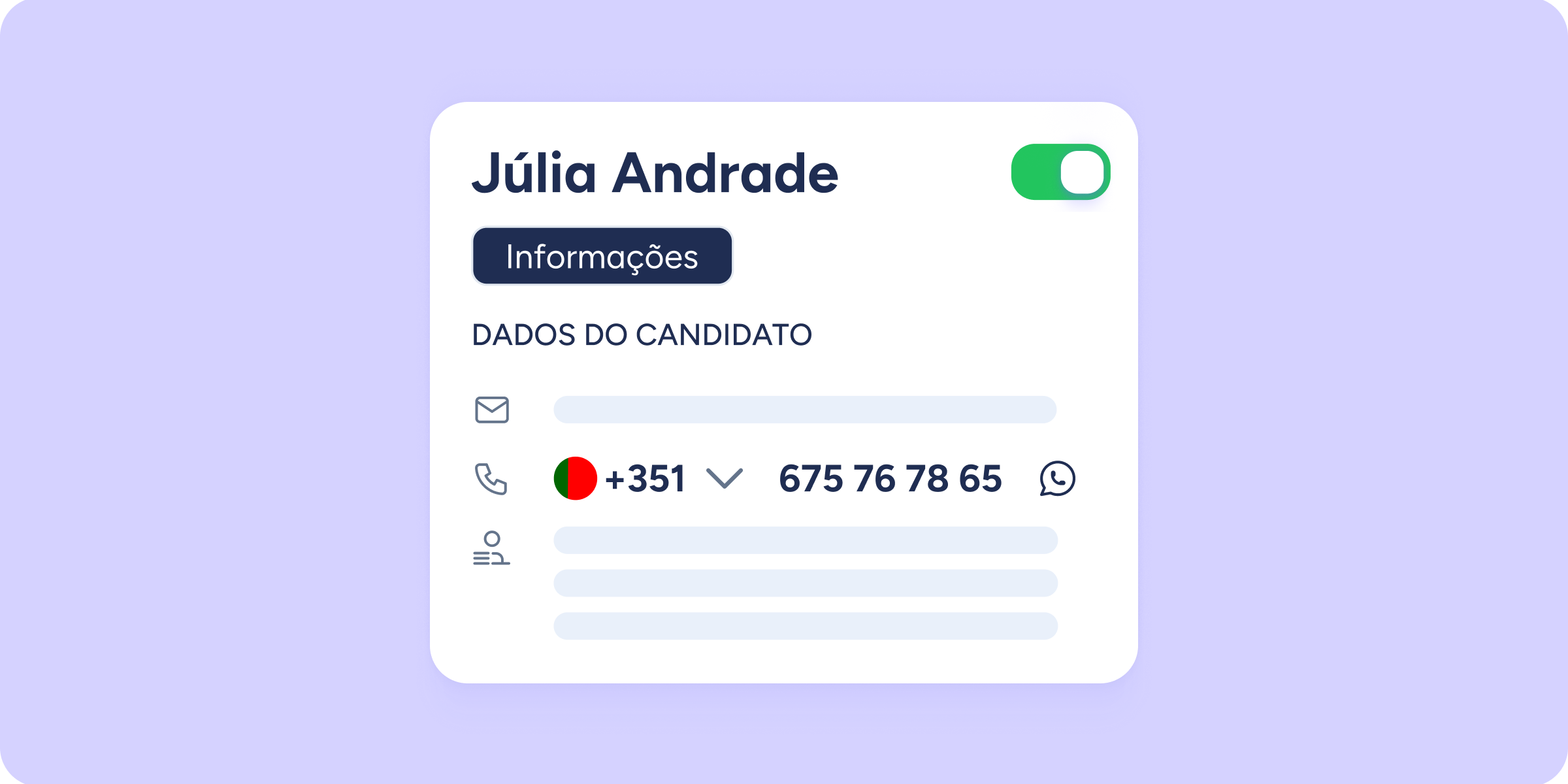 recrutamento e whatsapp